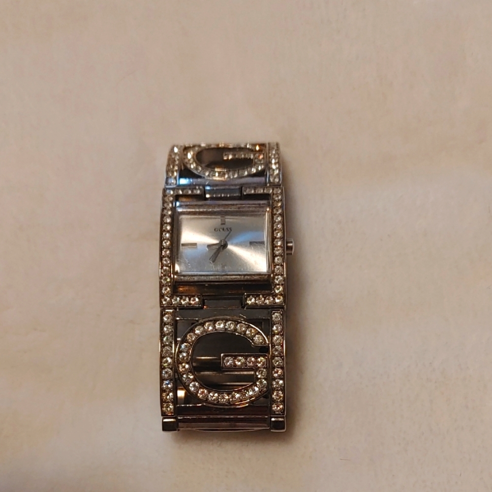 Guess Silver and Crystal Watch